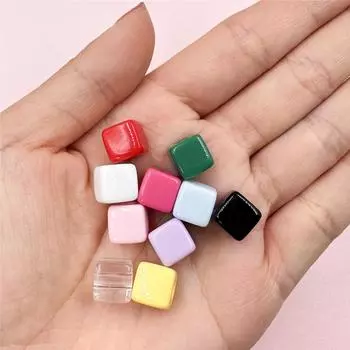 10 шт. для изготовления ювелирных изделий, яркие цвета, квадратная форма, бусины-разделители, 10 мм, акриловые материалы для изготовления бисера, ювелирные изделия фиолетовый