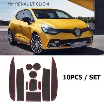 10 шт. для Renault Clio 4 противоскользящие коврики для дверных пазов, противоскользящие накладки для дверных пазов, аксессуары для стайлинга салона автомобиля, коврики для подстаканников