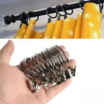 10 шт. домашние практичные мини-оконные крючки для штор металлические кольца зажимы с петельками серебряный