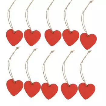 10 шт. доска в форме сердца, красочная мини-деревянная подвесная доска для вывесок красный