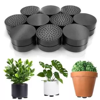 10 шт. дренажных ножек для цветочных горшков, многоцелевые, обеспечивают вентиляцию и дренаж почвы, большая несущая способность, прокладка для дна садового горшка чёрный
