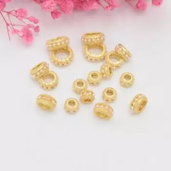 10 шт. Древний золотой жемчужный бисер-разделитель ретро-суд поделки ручной работы материал разделитель свободные бусины ювелирные аксессуары сохранение цвета 6mm