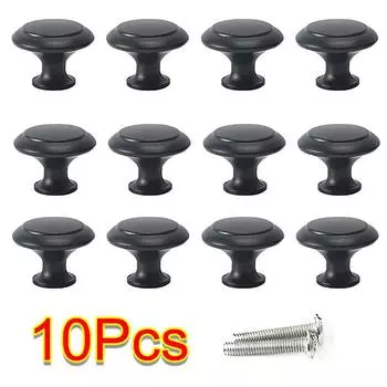 10 шт. дверных ручек с винтами, ручки для кухонных и ванных комнат, круглые ручки для шкафов из нержавеющей стали с одним отверстием