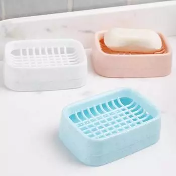 10 шт. Двойная мыльница для слива в ванную комнату, креативный пластиковый держатель для путешествий ручной работы, туалетная стойка