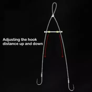 10 шт. двойной рыболовный крючок с фиксированным расстоянием, разделитель, соединитель для лески, рыболовный крючок, противозапутывающий бобы, силиконовые аксессуары для снастей A05 10pcs