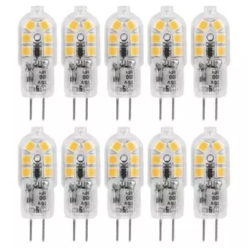10 шт. двухконтактных лампочек 12 светодиодов 1,2 Вт G4 светодиодная лампа для потолочного светильника настенного светильника настольных ламп 12 В