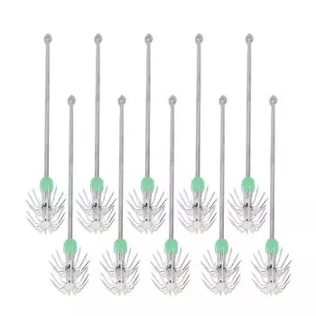 10 шт. двухслойные крючки для ловли кальмаров из нержавеющей стали с длинной ручкой, светящиеся рыболовные фальшивые джиг-приманки 15 см 15cm / 5.9in