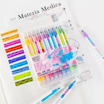 10 шт., двусторонний волшебный цвет, меняющий цвет, набор ручек-хайлайтера, студенческий дневник, скрапбукинг, живопись, сделай сам, офисные милые канцелярские принадлежности