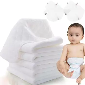 10 шт. дышащие тканевые подгузники детские подгузники для новорожденных многоразовые хлопковые 3 слоя средства по уходу за ребенком белый