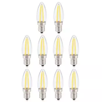 10 шт. E12 длинная нить накаливания маленькие светодиодные лампочки с регулируемой яркостью 1,5 Вт AC110V для домашнего освещения