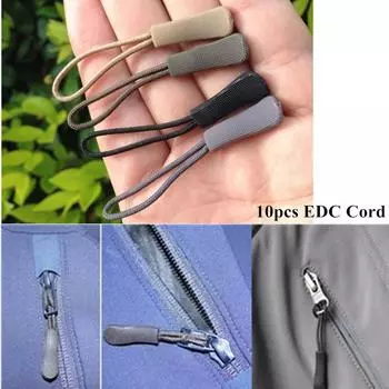 10 шт. Пластиковые застежки-молнии, шнуры, концы веревок, пряжки для сумок и одежды чёрный