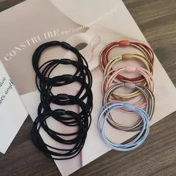 10 шт. Европейские и американские разноцветные резинки для волос высокой эластичности для женщин, девочек, держатели для хвостика, кольца для волос, аксессуары-веревочки
