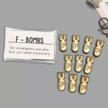 10 шт. F-бомб орнамент деревянный подарите F-бомб орнамент смешной шуточный подарок для взрослых друзей коллег праздничное украшение офиса 10 pcs