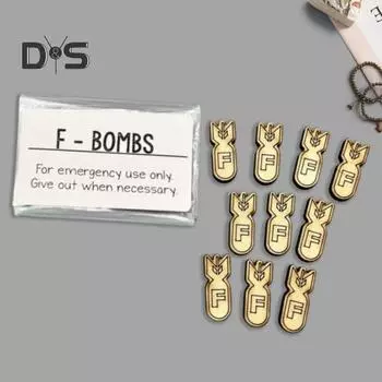 10 шт. F-бомб орнамент деревянный подарите F-бомб орнамент смешной шуточный подарок для взрослых друзей коллег праздничное украшение офиса 10 pcs