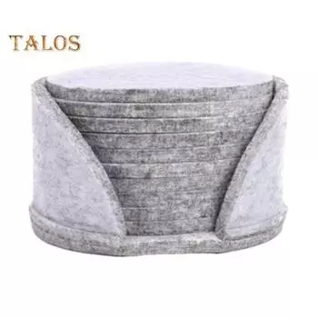 10 шт. фетровые подставки, теплоизоляция, водопоглощение, защита от ожогов, чашка, бутылка для напитков, противоскользящие салфетки 10 pcs коричневый