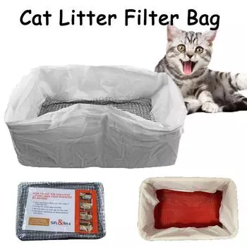 10 шт. Фильтр-мешок для кошачьего туалета многоразовый и подкладка для кошачьих экскрементов с фильтрующей сеткой портативный подкладка для кошачьего туалета на шнурке товары для животных