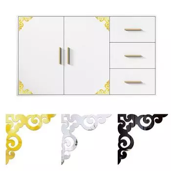 10 шт. Фоновые акриловые самоклеящиеся обои для шкафа, украшения для углов, домашнего декора, наклейки на стены, наклейки на потолок, зеркала 3D