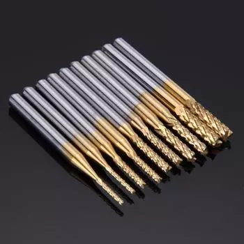 10 шт. фрезерные инструменты фреза 1,0/1,5/2,0/2,5/3,0 мм