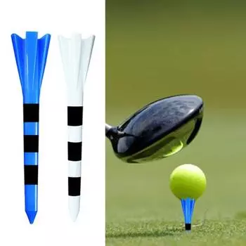 10 шт. футболки для гольфа с пятью головками, профессиональные сервировочные штифты с уменьшением трения, 70 мм/83 мм, цветные пластиковые короткие футболки, тренировочные аксессуары для гольфа L белый