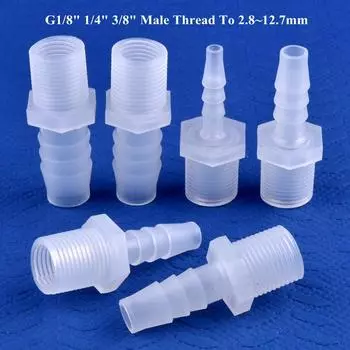 10 шт. G1/8 1/4 3/8 до 2,8~12,7 мм PP Pagoda Прямой соединитель для аквариума, штуцерные соединения, адаптер для воздушного насоса, система орошения, соединение садового шланга G1/8-2.8mm (10 Pieces)