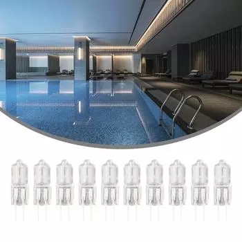 10 шт. G4 12 В 5 Вт/10 Вт/20 Вт/30 Вт/50 Вт галогенные капсульные лампы лампочки 2-контактные прозрачные лампочки портативные используемые для бассейнов