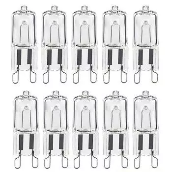 10 шт. Галогенные лампочки G9 качественные энергосберегающие 220 В лампы накаливания с высокой термостойкостью 25 Вт/40 Вт/60 Вт теплые белые духовки 20W