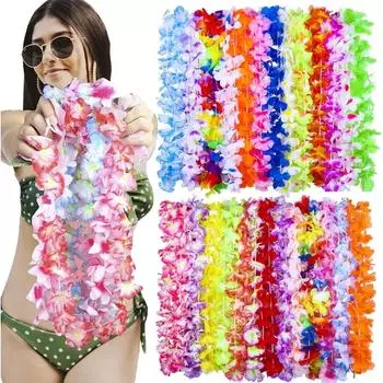10 шт. гавайское искусственное цветочное ожерелье Torpil Aloha Luau для вечеринки на Гавайях, летняя пляжная свадьба, день рождения, декор