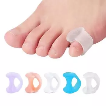 10 шт., гелевая шина для заостренного пальца ноги, разделитель пальцев ног, одно кольцо, растяжитель для мизинца, выпрямитель для коррекции косточки большого пальца ноги, перекрывающий молоток и облегчение косточки большого пальца ноги 5 pairs разноцветны
