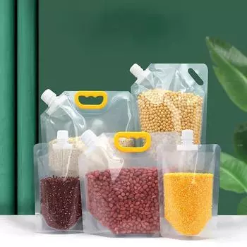 10 шт. герметичный мешок для риса, упаковочный мешок для зерна, влагостойкий, защищенный от насекомых, утолщенный, портативный, прозрачный, пищевой мешок для хранения 25*23cm