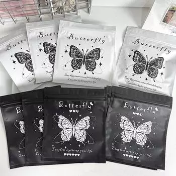 10 шт. герметичный пакет маленький матовый пакет креативный подарочный пакет конфеты печенье закуски бабочка самозапечатывающийся пакет магазинная упаковка 13.5x13.5см белый