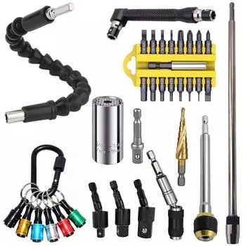 10 шт., гибкий удлинитель для сверла, универсальный торцевой ключ, набор электроинструментов, отвертка для сверления, быстрая смена узких воздушных работ