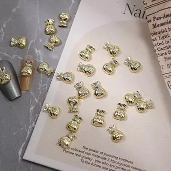 10 шт. годовых аксессуаров для ногтей, подвеска в виде сумки для денег, рыбка, слиток, украшение для ногтей, дрель для ногтей, сделай сам, нейл-арт