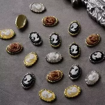 10 шт. головок для ногтей с трехмерной пастой, легко блестят, сделай сам, мини-поддельные украшения для ногтей со стразами и кошачьим глазом для маникюрши серебряный