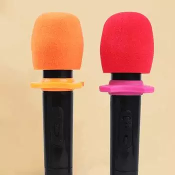 10 шт., губчатый чехол для ручного микрофона, моющийся многоразовый толстый цветной микрофон с шумоподавлением 10 pcs жёлтый