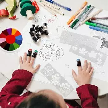 10 шт. Губка для рисования пальцами, губка для нанесения пены, мел для рисования, окрашивание краской своими руками, набор для рисования, инструменты для рисования