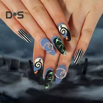 10 шт. Хэллоуин Череп Крест 3D Металлические Подвески для Нейл-арта Готический Панк Стиль Украшения Для Ногтей Аксессуары Для Маникюра DIY C