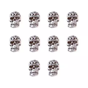 10 шт. Хэллоуин Череп Крест Металлические готические панк-подвески для ногтей 3D-стиль украшения ногтей C