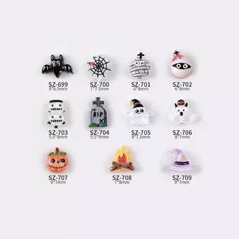 10 шт. Хэллоуин мультфильм украшения для ногтей Подвески украшения для ногтей Личность Смешные Diy ремесла Аксессуары Подарок