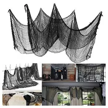 10 шт. Хэллоуинская марлевая жуткая ткань украшения с отверстиями страшная сетчатая ткань для декора на Хэллоуин дома с привидениями белый