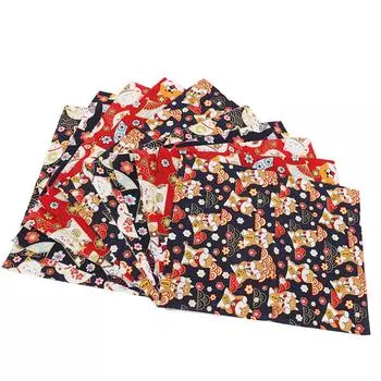 10 шт. хлопчатобумажная ткань в японском стиле с золотым тиснением и милым узором для стегания своими руками