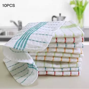 10 шт., хлопковая вафельная губка для домашнего кухонного полотенца и тряпки 30*30 см 10PCS