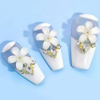 10 шт. хороших сверкающих разноцветных украшений для ногтей, 3D ослепительный цветочный декор, аксессуары для маникюра