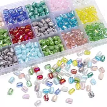 10 шт. хрустальные стеклянные бусины раздельный цилиндр свободные бусины-разделители для изготовления ювелирных изделий DIY браслет ожерелье королевский синий