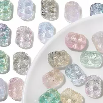10 шт. хрустальные стеклянные бусины с двойными прямыми отверстиями, цветочная открытка, свободные бусины-разделители для DIY, ожерелье, браслет, изготовление ювелирных изделий зелёный