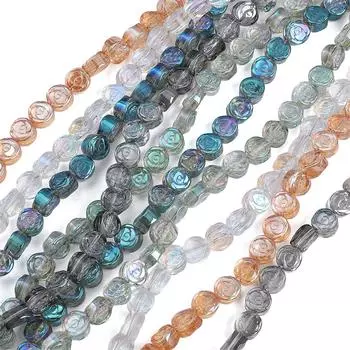 10 шт., хрустальные стеклянные бусины в виде розы, свободные разделительные бусины для самостоятельного изготовления ожерелья, браслета, ювелирных изделий зелёный