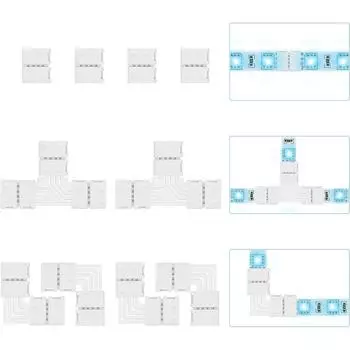 10 шт. I /L/T/Cross Shape Snap Down 4Pin LED Strip Connector для быстрого подключения сплиттера шириной 10 мм 10PCs