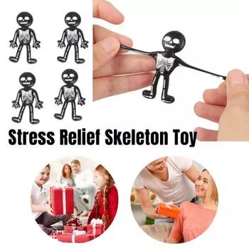 10 шт., игрушка-скелет, медленный отскок, TPR, снятие стресса, череп, мужские хлюпает, сенсорная игрушка для сжимания, для детей, взрослых, подарок на Хэллоуин 10 pcs