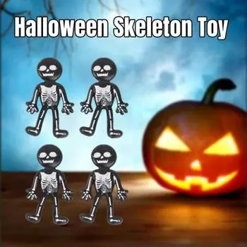 10 шт., игрушка-скелет, медленный отскок, TPR, снятие стресса, череп, мужские хлюпает, сенсорная игрушка для сжимания, для детей, взрослых, подарок на Хэллоуин 10 pcs