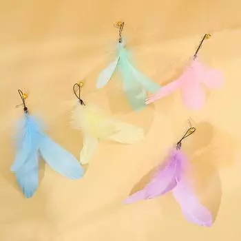 10 шт., игрушки для кошек с перьями, аксессуары для котят, интерактивная игрушка для кошек, сменная голова, игрушка-дразнилка для кошек с перьями, товары для животных