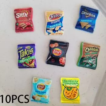 10 шт. имитация кукольного домика картофельные чипсы кукольный домик мини закуски украшения кукольный домик аксессуары ролевые игры игрушки